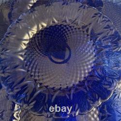 7 X Avon Royal Sapphire Cobalt Blue 10 1/2 Large Dinner Plates Excellent