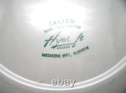 7x Dinner Plates Hycroft China, Medicine Hat Canada Calico Blue