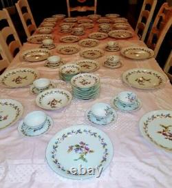 81 Pcs Noritake Nippon Toki Kaisha Oakwood Blue Acorns China Set & Serveware