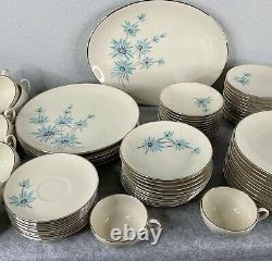 89 piece Dinnerware Set Triomphe Blue Lark Mid Century Retro Plates Bowls Cups