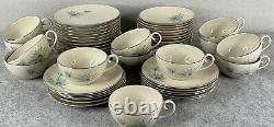 89 piece Dinnerware Set Triomphe Blue Lark Mid Century Retro Plates Bowls Cups