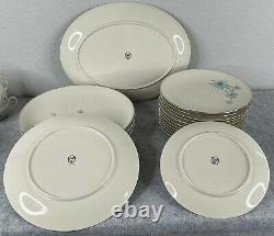 89 piece Dinnerware Set Triomphe Blue Lark Mid Century Retro Plates Bowls Cups