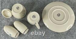 89 piece Dinnerware Set Triomphe Blue Lark Mid Century Retro Plates Bowls Cups