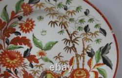 8 Antique 19th C Early 1800's Plates Minton Wild Flower Bamboo Oriental Look