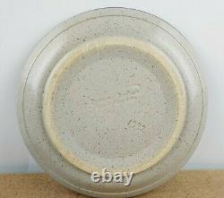8 BBP Beaumont Brothers Stoneware Pottery Blue Flower Dinner Plates (ie@a2)