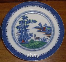 8 Booths Silicon China Blue Transfer Dinner Plates Lowestoft Deer 9 7/8