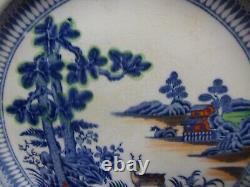 8 Booths Silicon China Blue Transfer Dinner Plates Lowestoft Deer 9 7/8