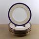 8 Cauldon China Dinner Plates 4732 Cowell & Hubbard Blue & Gold England