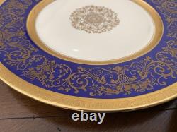 8 Chateau Czechoslovakia Cobalt Blue/Gold Scrolls Dinner Plates Excellent