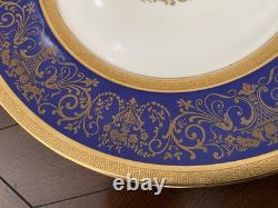 8 Chateau Czechoslovakia Cobalt Blue/Gold Scrolls Dinner Plates Excellent
