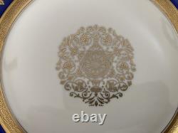 8 Chateau Czechoslovakia Cobalt Blue/Gold Scrolls Dinner Plates Excellent