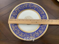 8 Chateau Czechoslovakia Cobalt Blue/Gold Scrolls Dinner Plates Excellent