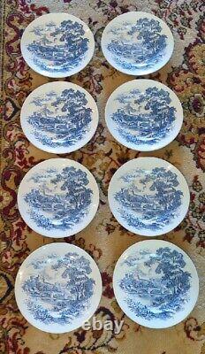 8 Enoch Wedgwood (Tunstall) LTD. Countryside Blue 10 Dinner Plate England