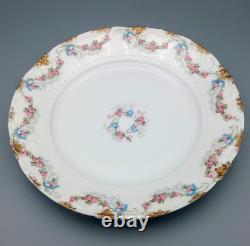 (8) Gda Ch Field Haviland Limoges Dinner Plates Floral Gold France 9.5 Rare