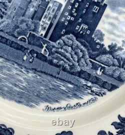 8 JOHNSON BROTHERS Old Britain Castles Blue Dinner Plates 10 Excellent