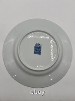 8 Limoges France Site Corot Plate Chardon Courdeau Blue Sponged Rim Green Laurel