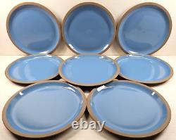 8 Midwinter Bluestone Dinner Plates Set Vintage Elements Dining Dishes Japan Lot