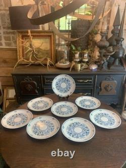8 Noritake Progression China Blue Moon 9022 JAPAN 10.5 Dinner Plate NOS