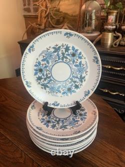 8 Noritake Progression China Blue Moon 9022 JAPAN 10.5 Dinner Plate NOS