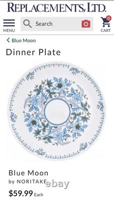 8 Noritake Progression China Blue Moon 9022 JAPAN 10.5 Dinner Plate NOS