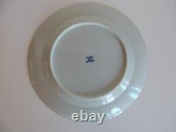 8 PHOENIX BIRD Blue & White Flying Turkey 9 5/8 Dinner Plates Japan 1930s NICE