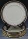 8 Pc Vintage Lenox Buchanan Porcelain Presidential Cobalt Tan Dinner Plate Set