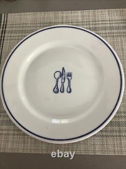 8 Rosanna Imports DINNERTIME Plates American Bistro Blue Utensils Poland 9