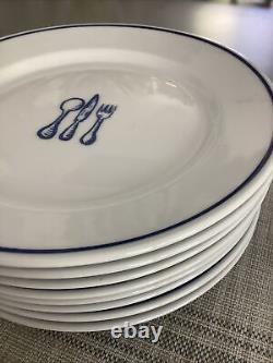 8 Rosanna Imports DINNERTIME Plates American Bistro Blue Utensils Poland 9