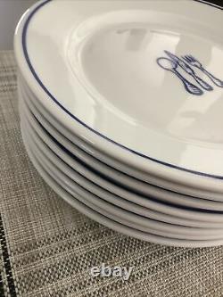 8 Rosanna Imports DINNERTIME Plates American Bistro Blue Utensils Poland 9