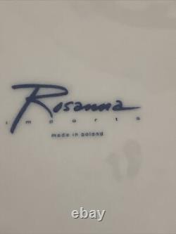 8 Rosanna Imports DINNERTIME Plates American Bistro Blue Utensils Poland 9