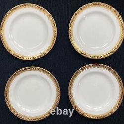 8 Spode Copeland's Majestic Bread Plate Gold Cobalt Blue Chain Dots Burley & Co