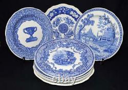 8 Spode Pottery Dinner Plates'Blue Room Collection' 19thC Reproductions
