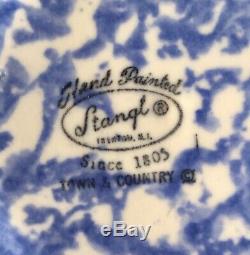 8 Stangl Blue Town And Country 10 1/2 Dinner Plates