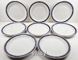 (8) Tienshan Halo Blue Dinner Plates Set Vintage Table Serving Dining Dishes Lot