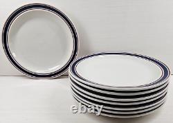 (8) Tienshan Halo Blue Dinner Plates Set Vintage Table Serving Dining Dishes Lot