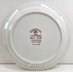 (8) Tienshan Halo Blue Dinner Plates Set Vintage Table Serving Dining Dishes Lot