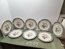 8 Vintage Lenox Ming 10 1/4 Dinner Plates Birds & Butterfly's