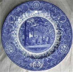 8 WEDGWOOD Blue Transfer UNIVERSITY OF MICHIGAN 10-1/4 Dinner Plates