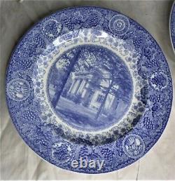 8 WEDGWOOD Blue Transfer UNIVERSITY OF MICHIGAN 10-1/4 Dinner Plates