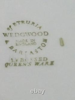 8 WEDGWOOD QUEENSWARE EMBOSSED PLATES Cream On Blue 1-8 & 7-6 Shell Edge