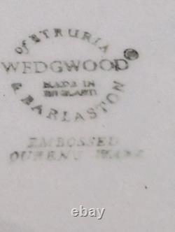 8 WEDGWOOD QUEENSWARE EMBOSSED PLATES Cream On Blue 1-8 & 7-6 Shell Edge