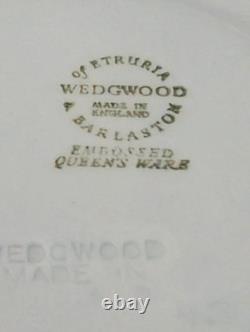 8 WEDGWOOD QUEENSWARE EMBOSSED PLATES Cream On Blue 1-8 & 7-6 Shell Edge