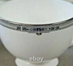 8 Wedgwood Blue Amherst 5 Piece Set Platinum TRim Wedding England China BONUS