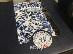 8 pc Eaton Fine Dine English Willow Blue White Pasta Bowl 9 +dinner plate 10.5