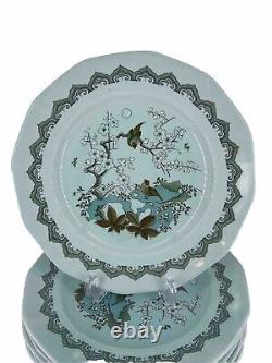 8 piece Vintage Calyx ware Ironstone Dinner plates, 10 Chusan pattern, England