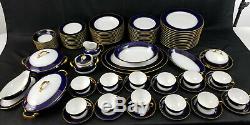 94 PC Hutschenreuther Selb Royal Bavarian COBALT BLUE GOLD GUILD SERVICE FOR 12