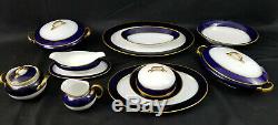 94 PC Hutschenreuther Selb Royal Bavarian COBALT BLUE GOLD GUILD SERVICE FOR 12