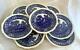 9 Copeland Spode's Blue Gadroon Tower Dinner Plates Oval Backstamp
