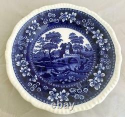 9 Copeland Spode's Blue Gadroon Tower Dinner Plates Oval Backstamp