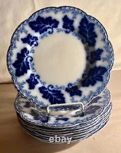 9 Johnson Brothers Flow Blue Normandy 10 Dinner Plates